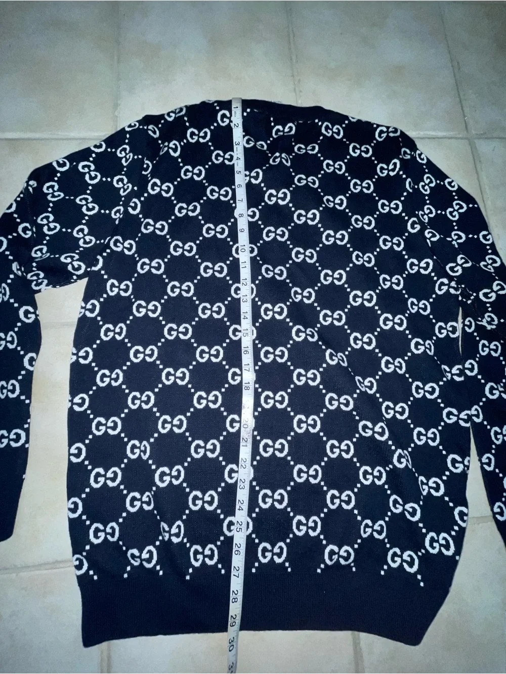 GUCCI GG jacquard blue sweater xxl designer logo luxury